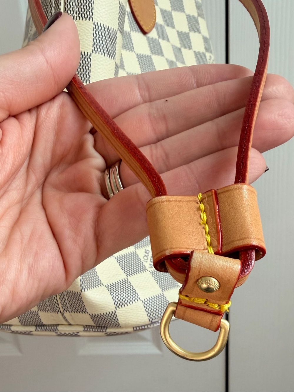 Fashion Inspired Checkered Canvas Tote Bag in Beige and Tan - Picture 7 of 16